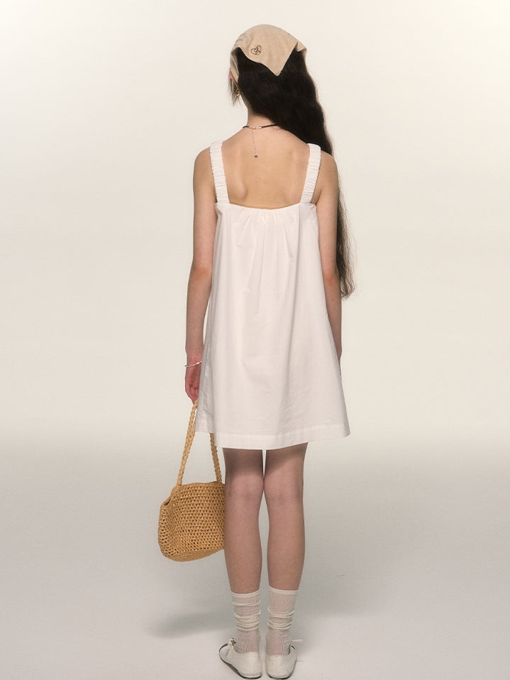 Simple Sleeveless A-Line Pocket Mini-One-Piece