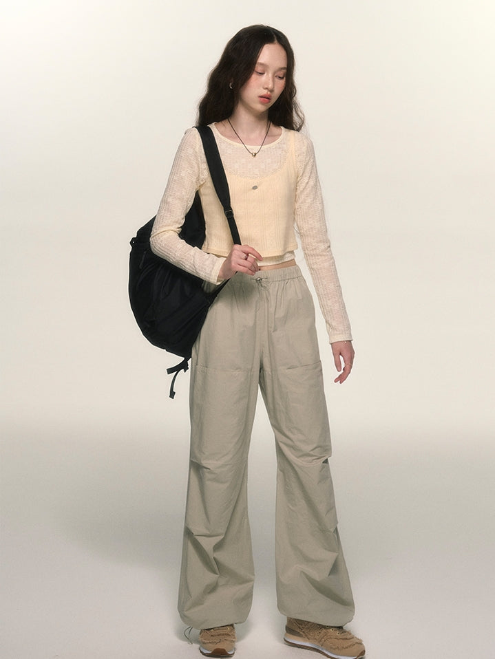 Casual Relax Wide-Pants Work-Pants