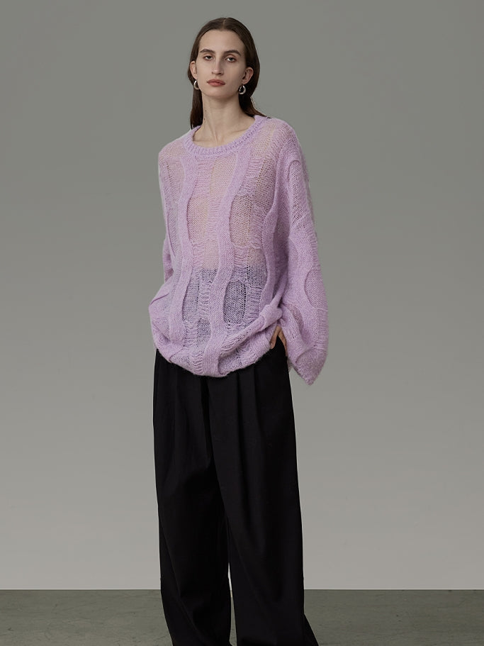 Sheer Oversize Loose Nichi Knit