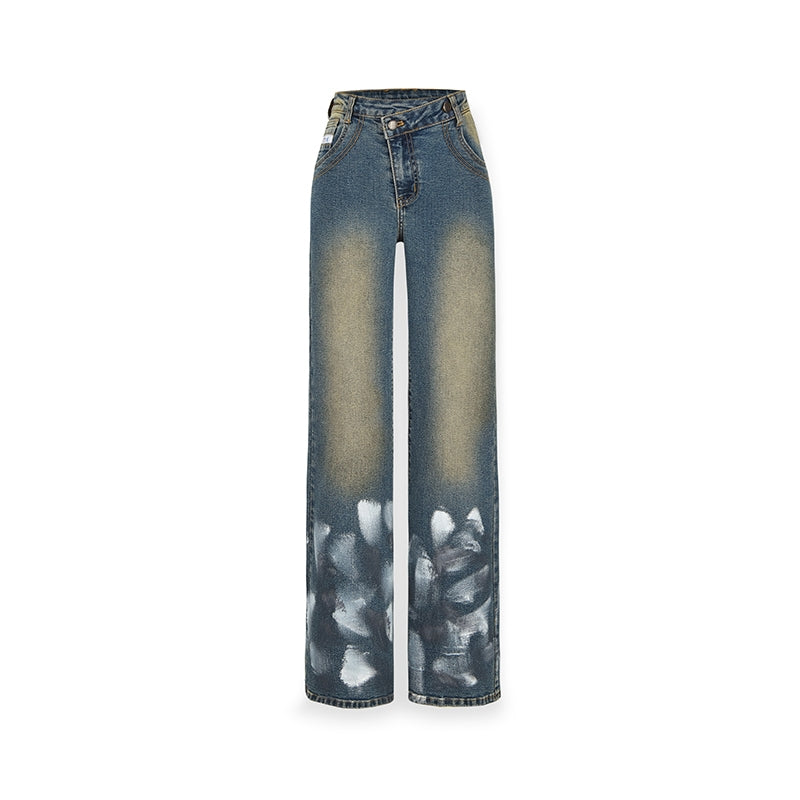 Paint Nichi Casual Cool Denim Flare-Pants