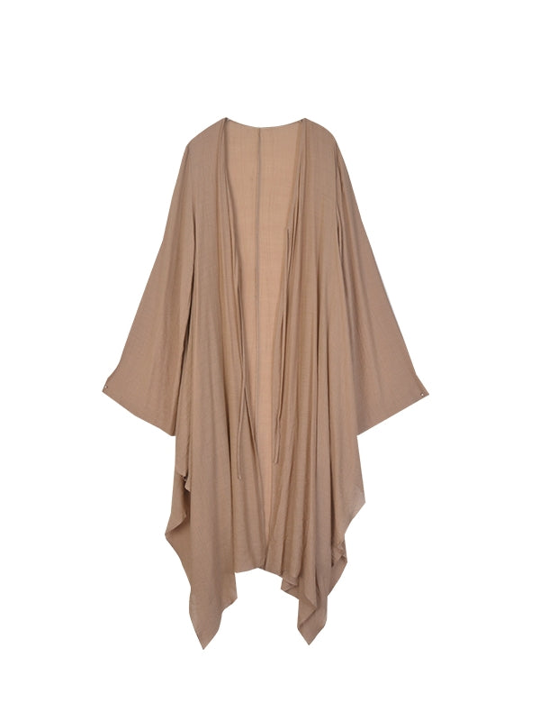 Asymmetry Sheer Loose Long-Cardigan