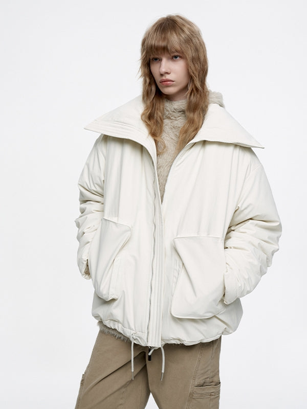 Thick Plain Simple Casual Oversize Big-Pocket Jacket