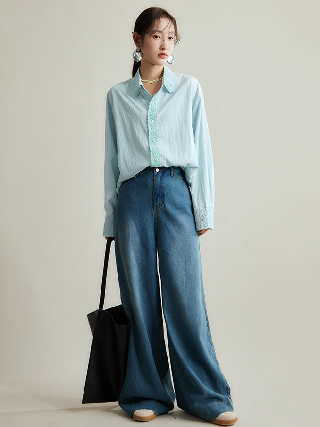 Nichi Pleats Gather Oversize Shirt