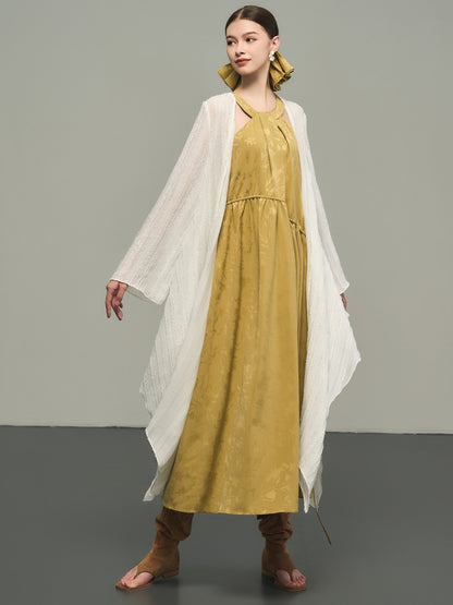 Asymmetry Simple Oversize Thin Long-Cardigan