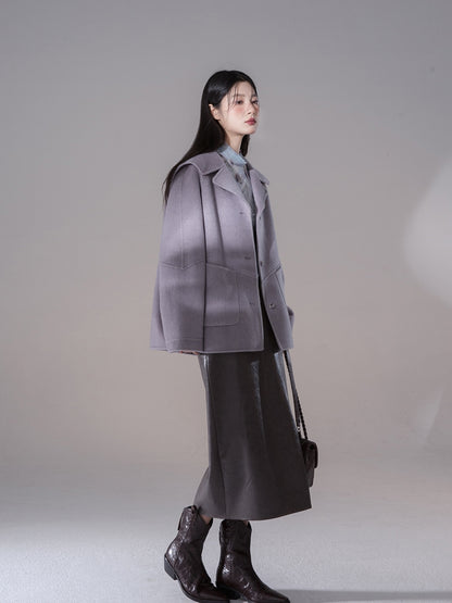 Big-Collar Retro Wool Long-Coat