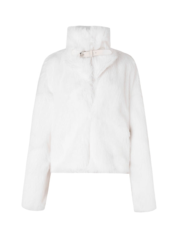 Stand-Collar High-End Fluffily Fur-Jacket