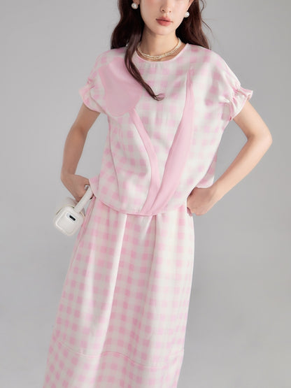 TULIP TULIP Girly Candy-Sheeve Blouse Long-Skirt