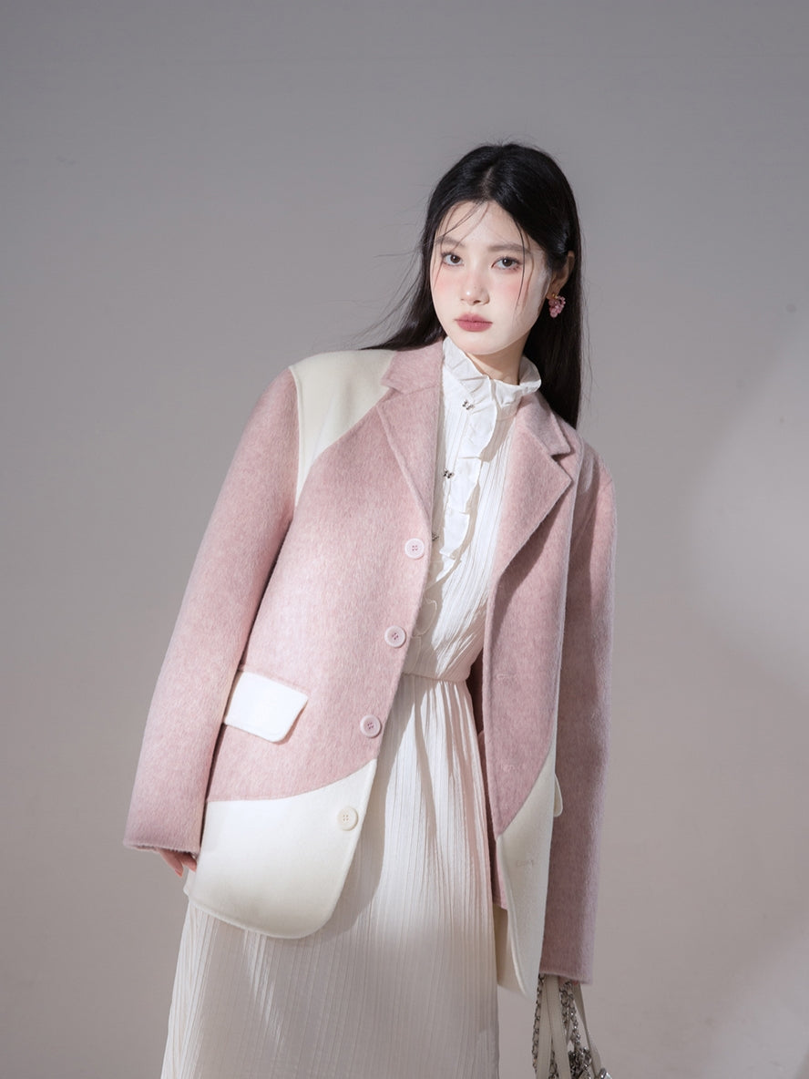 Bi-Color Nichi Oversize Unique Wool Coat