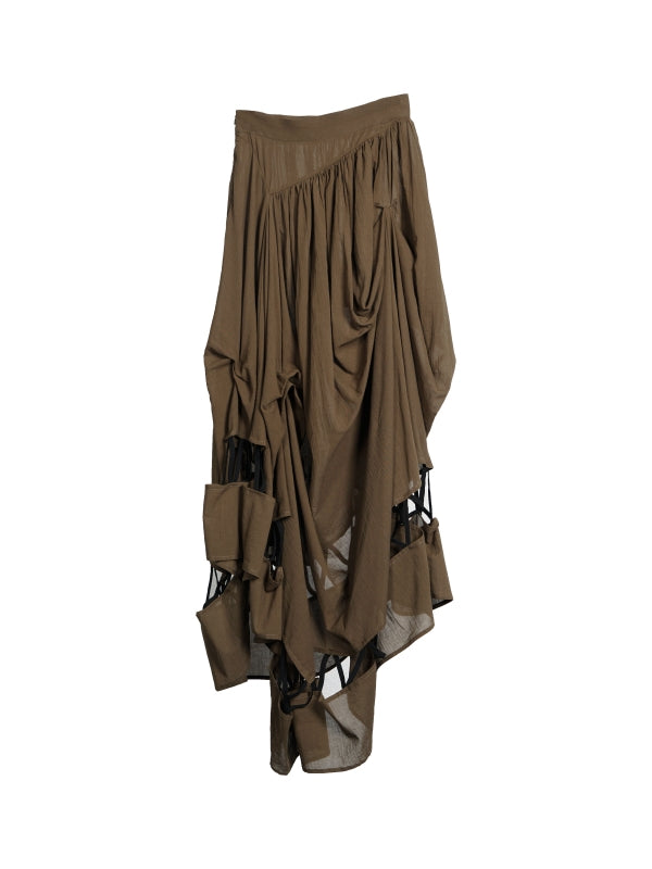 Asymmetry Drape Long Elegant Panel-Skirt