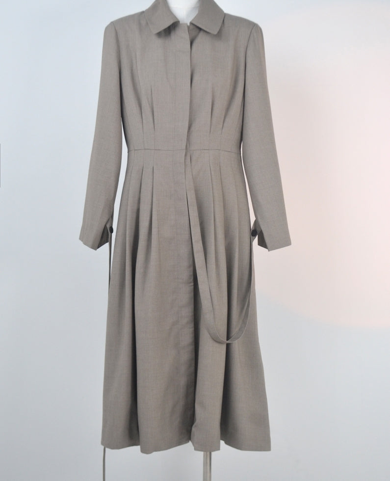 Retro Flare Natural Plain Nichi Long-Coat