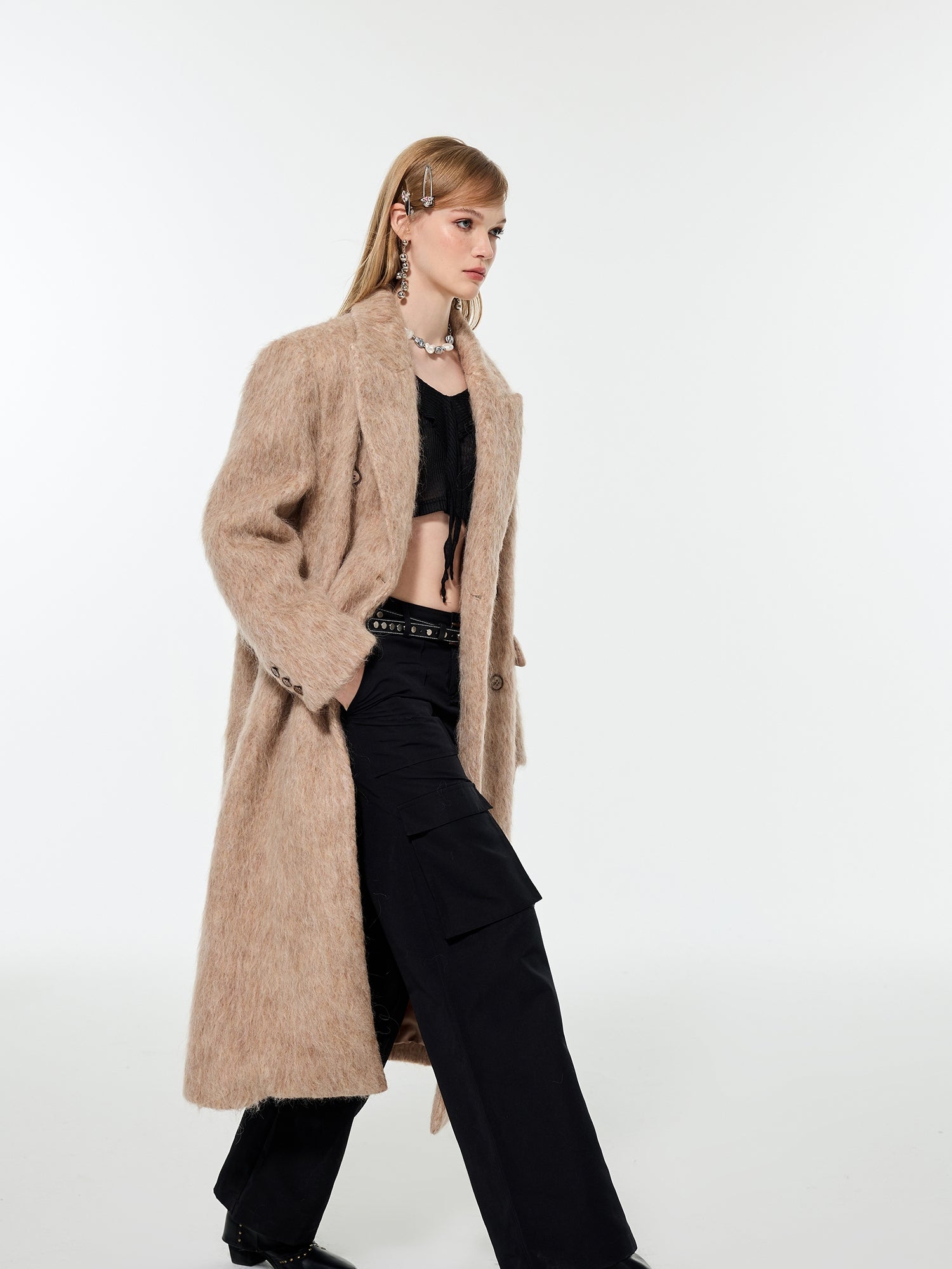 Wool Simple Oversize Retro Long-Coat