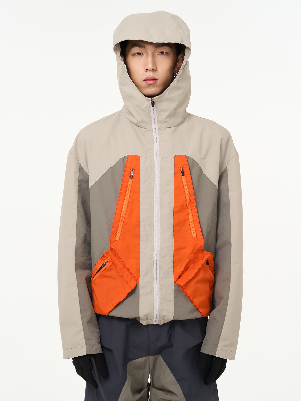 Contrast Hoodie Colorful Parka