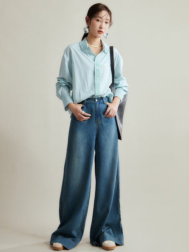 Nichi Pleats Gather Oversize Shirt