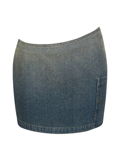 Gradation serrée denim mini-jupe et camisole