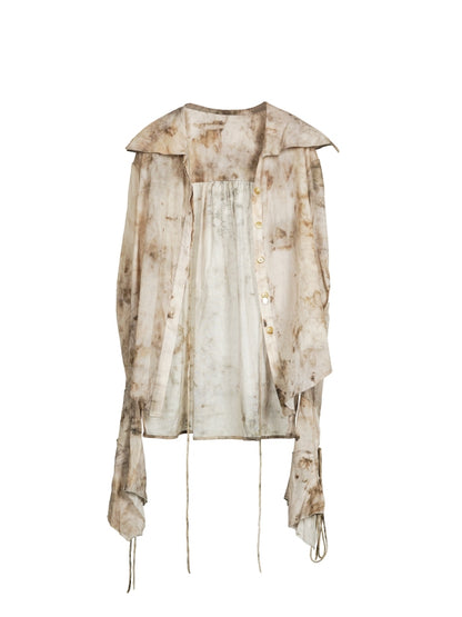 Tie-Dye Nichi Retro Marble Thin Blouse