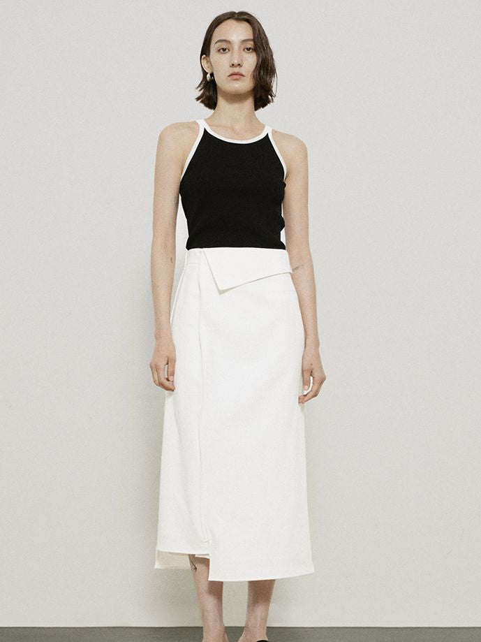 Natural Simple Chic Gilet &amp; Long-Skirt