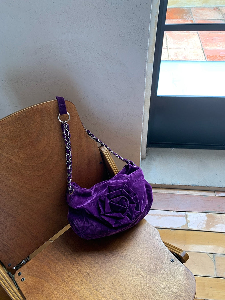 Rose High-End Velvet Chain Bag