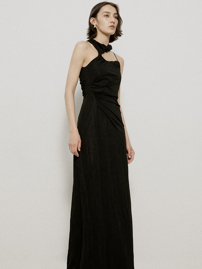 Nichi Drape Long Asymmetri Enge elegante einteilige Teile