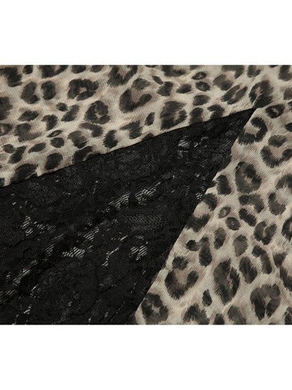 Leopard Lace Animal Sexy Camisole Ein Stück