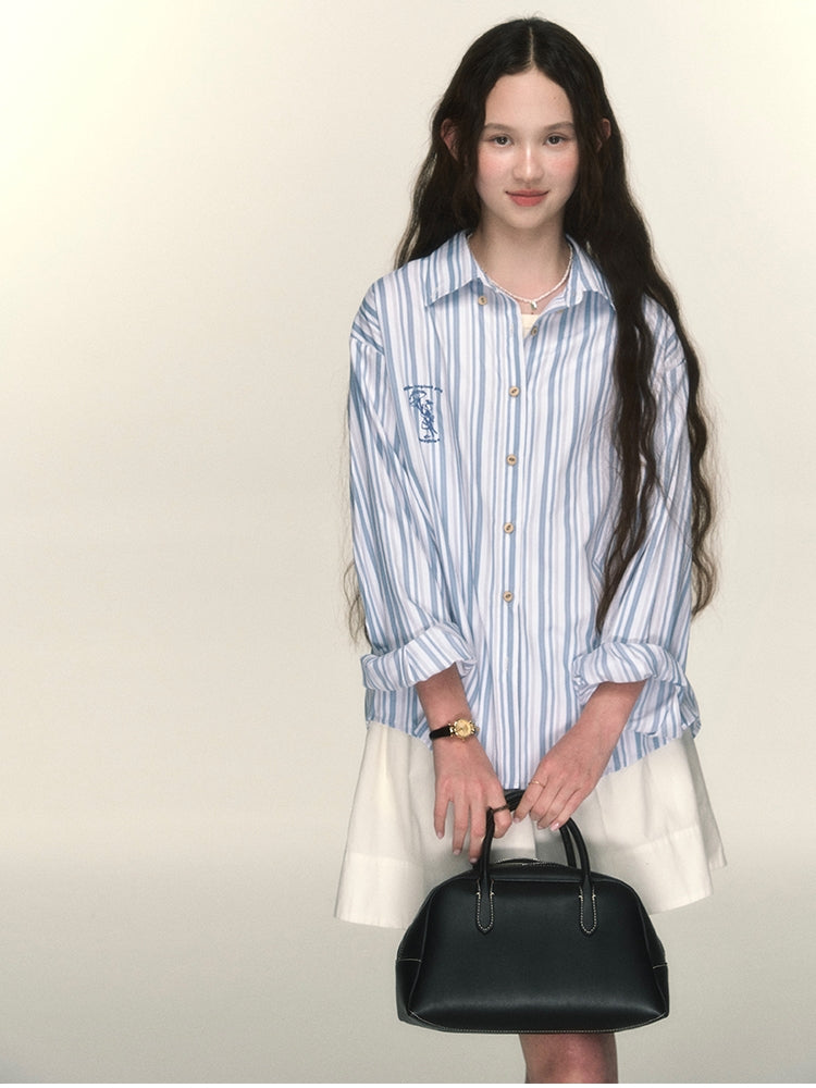 Stripe Refreshing Oversize Shirt