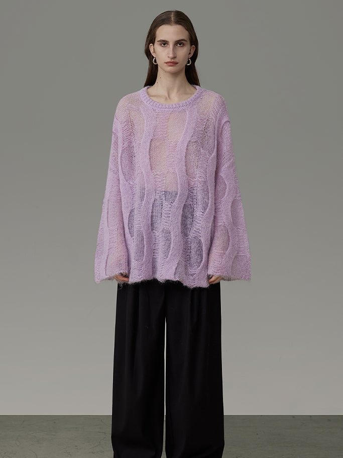 Sheer Oversize Loose Nichi Knit