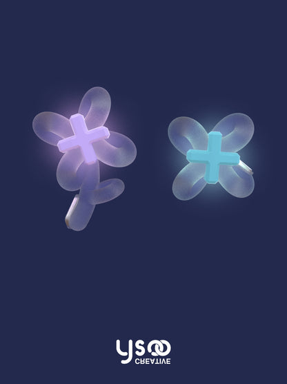 Flower Fluorescence Pierced&amp;Ear-Clip