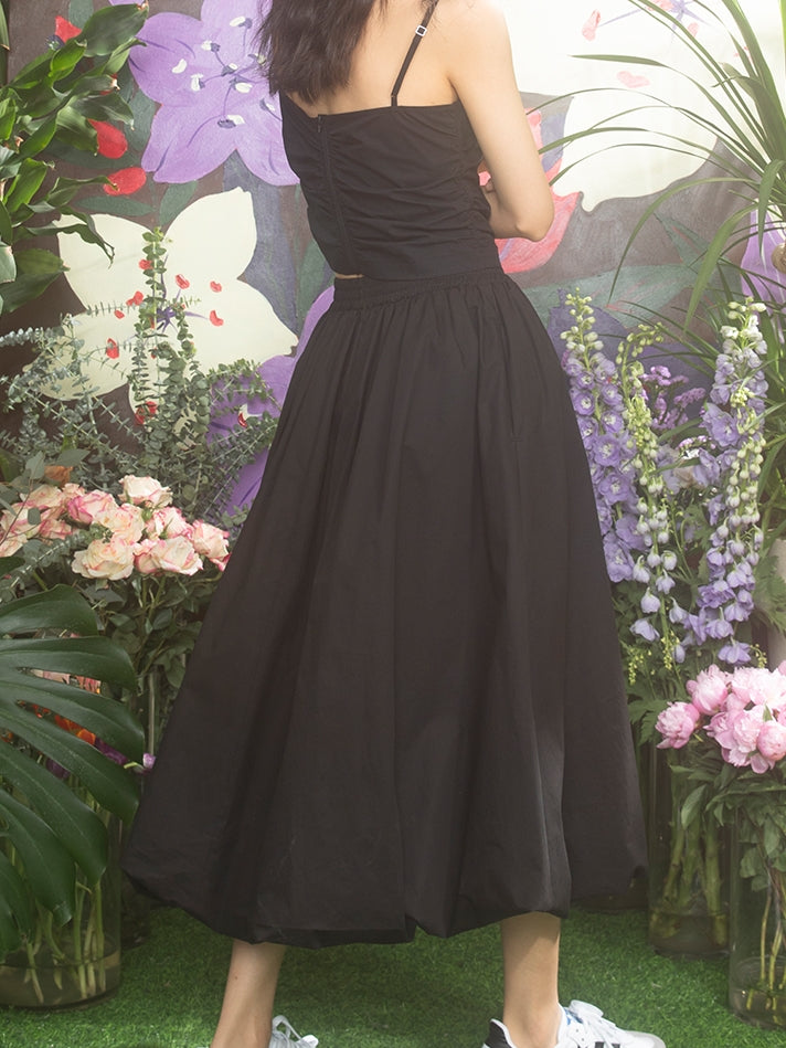 Retro Flower Girly Fluffily Long-Skirt