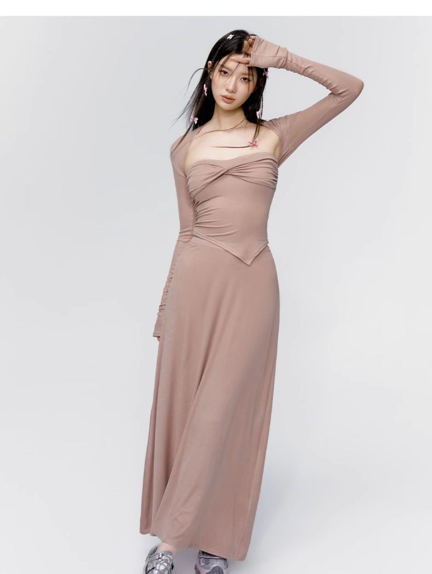 Plain Nichi Tight Set Bolero&amp;Bare-Top&amp;Long-Skirt