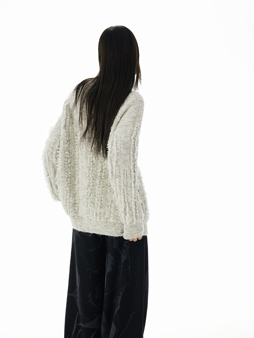 High-Neck Retro Double-Zip Bottle-Neck Knit