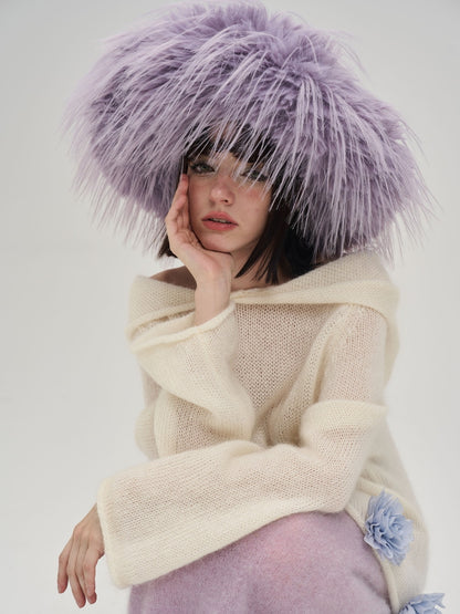 Volume-Fur Elegant Nichi Conspicuous Occasion Hat