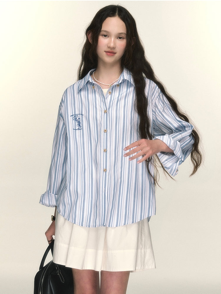 Stripe Refreshing Oversize Shirt