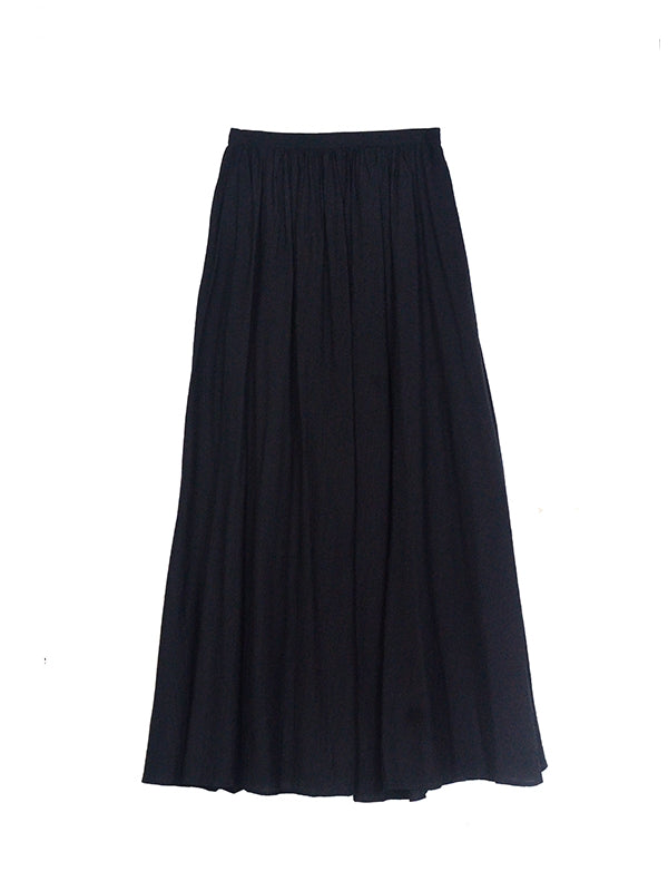 Flare Classy High-Waist Adult Retro Plain Long-Skirt