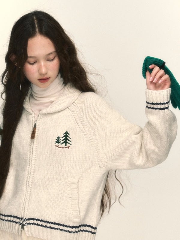 Tree Retro Knit Carsigan Sweater