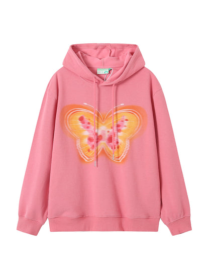 Sweat Retro Butterfly Casual Sweat à sweat surdimensionné