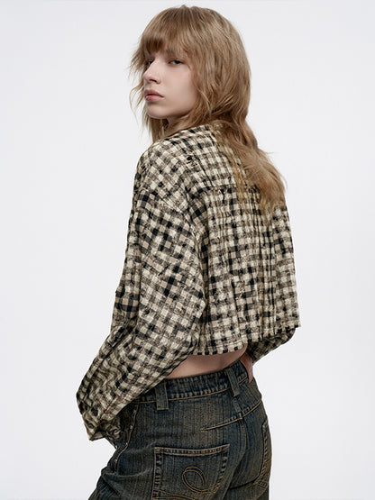 Checked Cropped Nichi Casual Chic Shirt