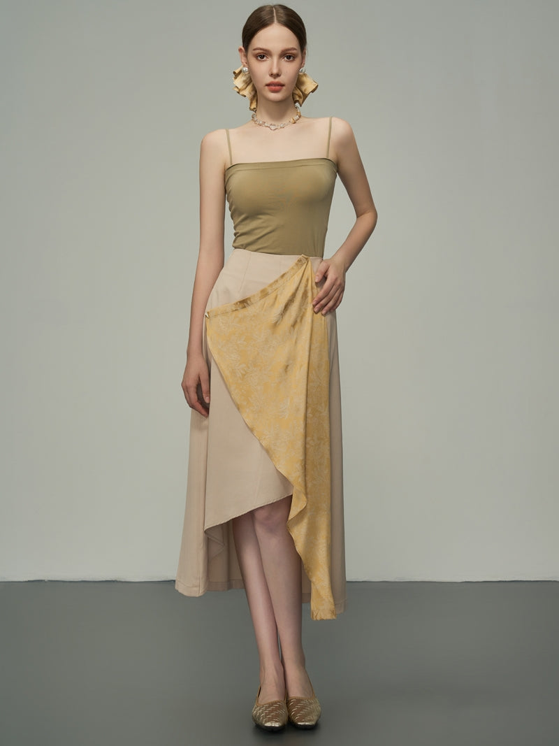 Asymétrie de drape Nichi haut de gamme Nichi Long-Skirt