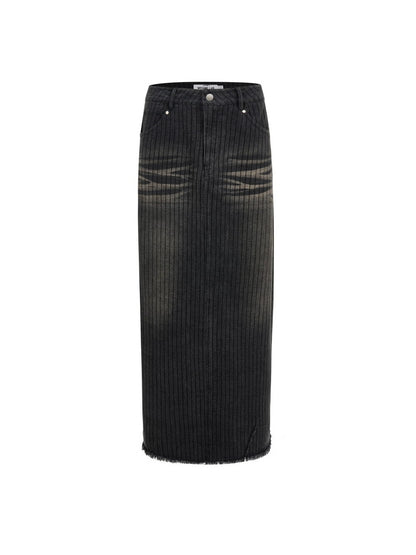 Bart verblasste Cut-Off Long Stripe Rock