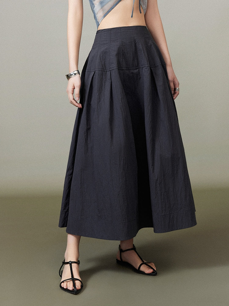 Simple Chic Flare Natural Long-Skirt