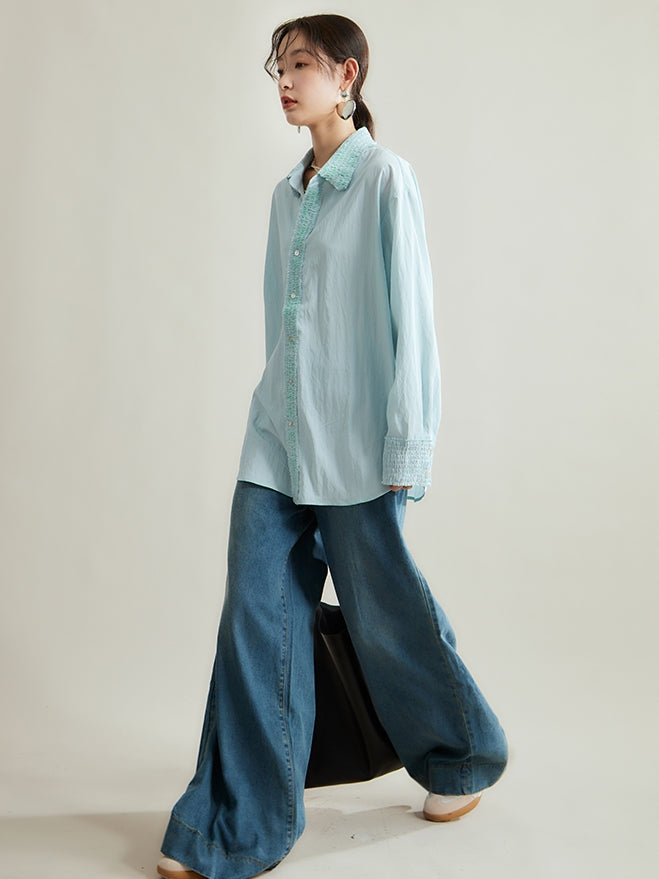 Nichi Pleats Gather Oversize Shirt