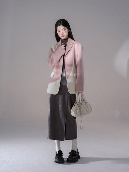 Bi-Color Nichi Oversize Unique Wool Coat