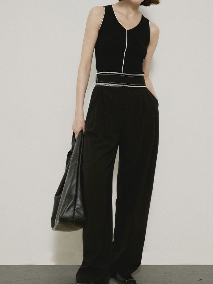 High-waist Straight Wide-leg Classy Chic Pants