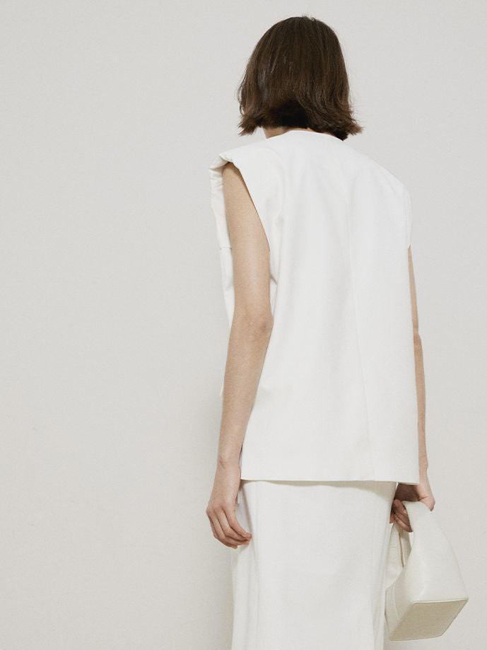 Natural Simple Chic Gilet &amp; Long-Skirt