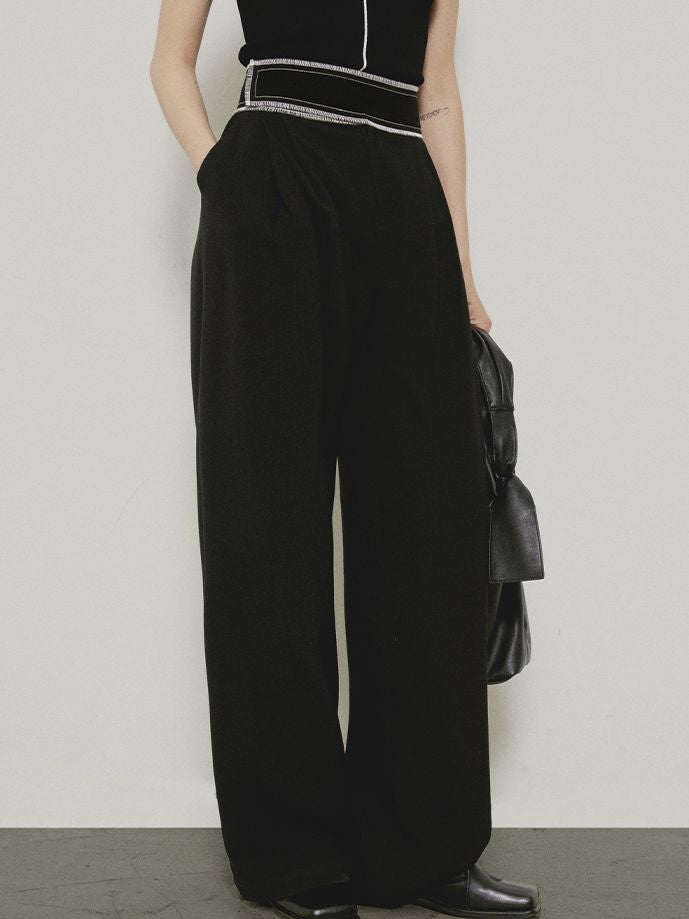 High-waist Straight Wide-leg Classy Chic Pants