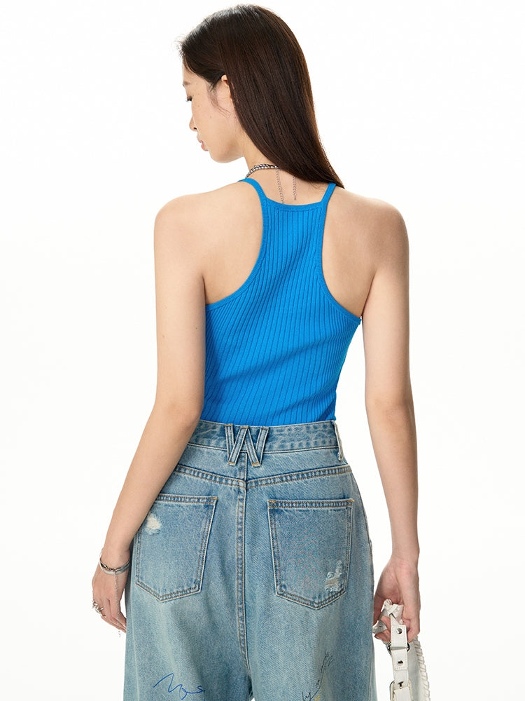 Summer-Knit Tight Simple Inner Camisole