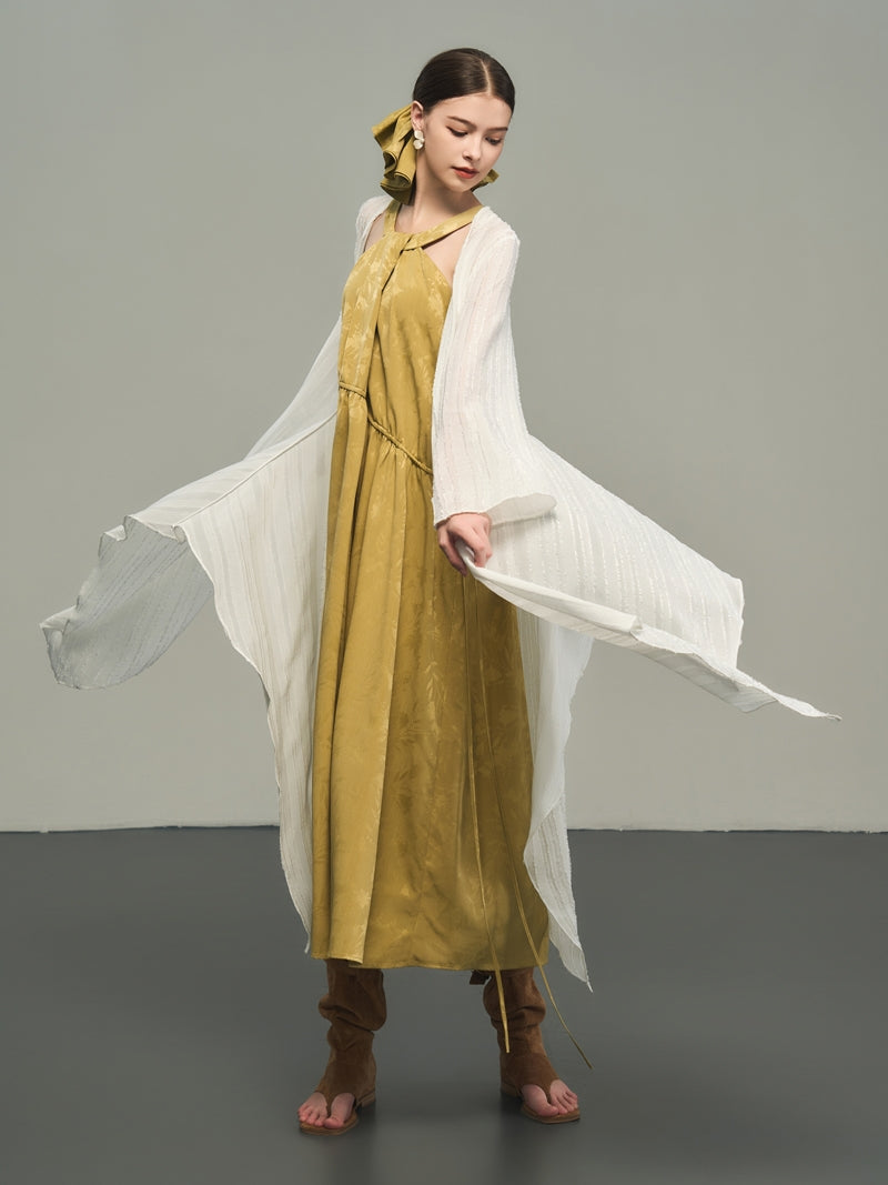 Asymmetry Simple Oversize Thin Long-Cardigan