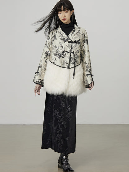 Embroidery China Retro Fur Elegant Jacket