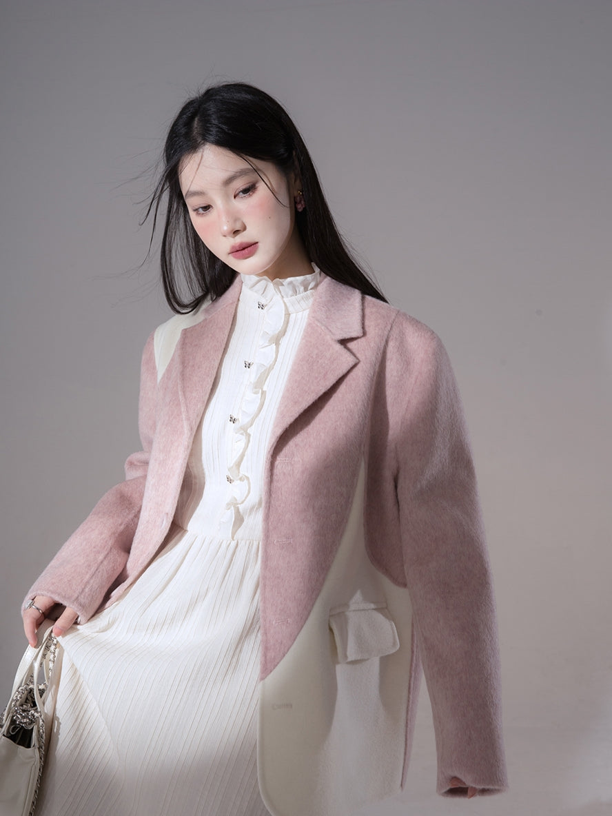 Bi-Color Nichi Oversize Unique Wool Coat