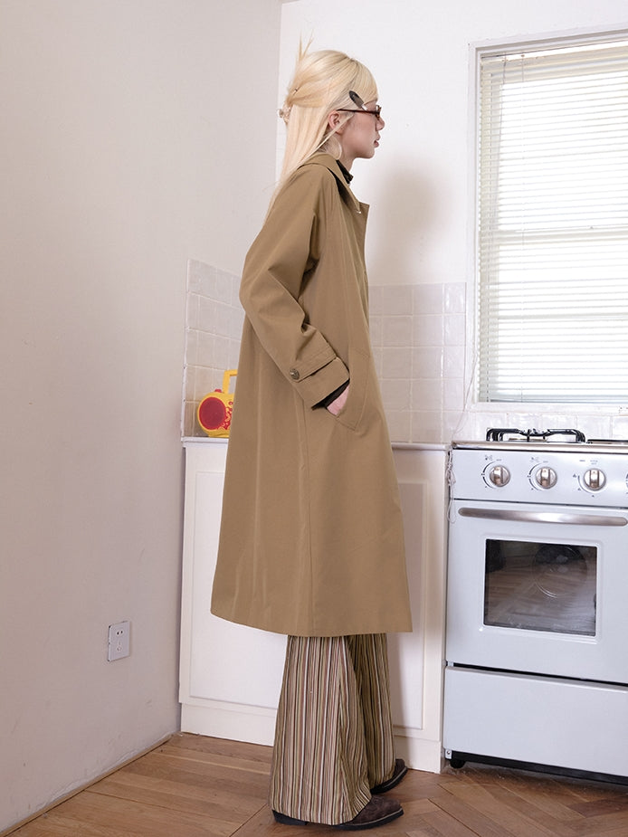 Formal Classu Simple Oversize Long-Coat Trench-Coat