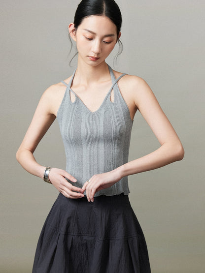 Back-Open Tight Summer-Knit Camisole