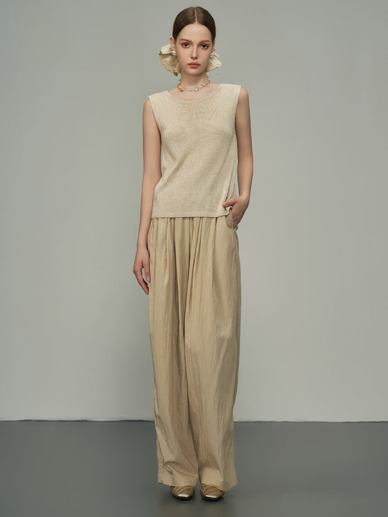 Wide-Leg Natural Loose Summer Pants